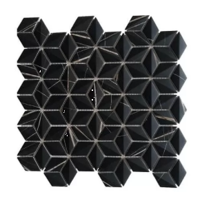 Sahara Noir 3d Rhomboid - glass tile